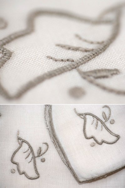 画像2: 〈アメリカ〉アンティークナプキン ハンドメイド刺繍 4枚セット