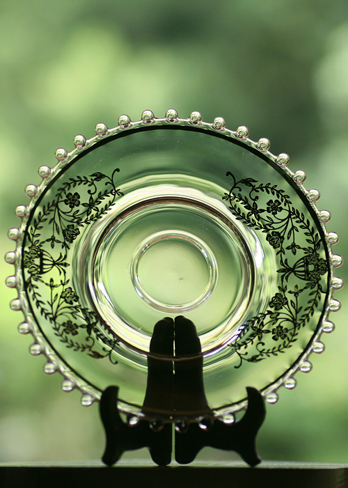 イギリス〉1930年代 アンティークガラス シルバーで描かれた美しい
