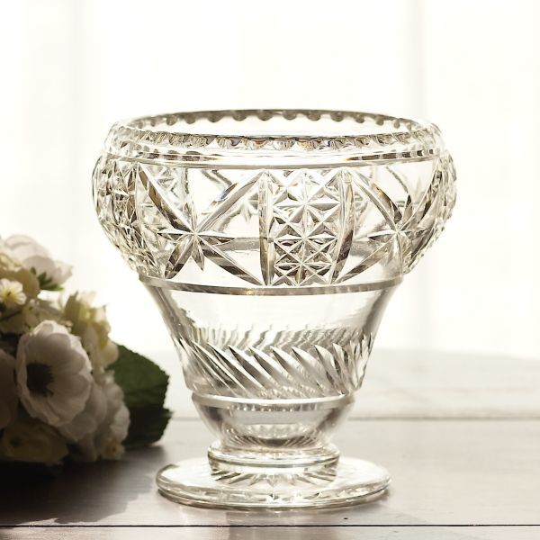 レトロガラス花瓶フラワーベース クリスタル - 花瓶