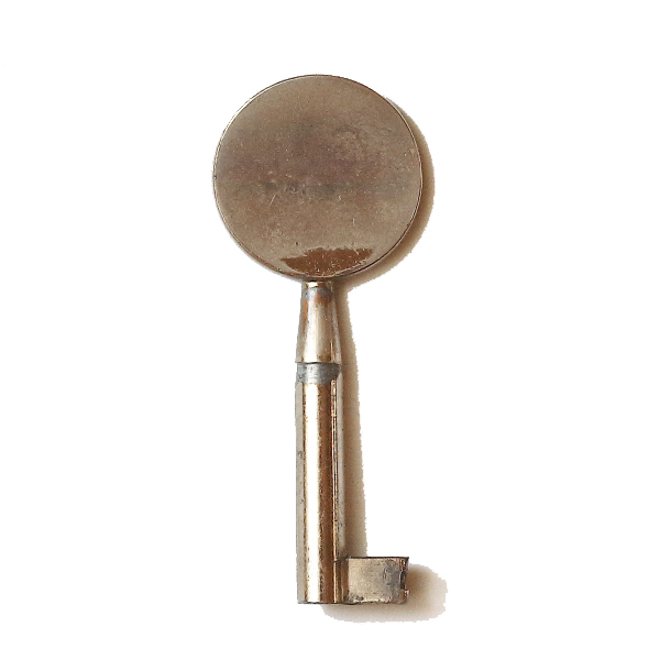画像1: ドイツ アンティークキー 丸ヘッド鍵 約6.5cm (1)