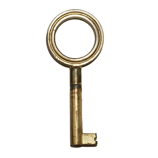 画像1: ドイツ アンティークキー 丸ヘッド鍵 約6.9cm (1)
