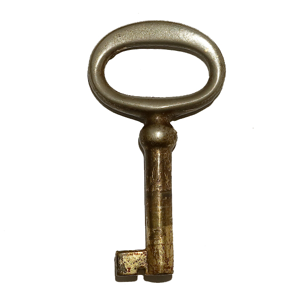 画像1: ドイツ アンティークキー 丸ヘッド鍵 約5.9cm (1)