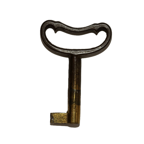 画像1: ドイツ アンティークキー デザインヘッド古い鍵 約4.6cm (1)