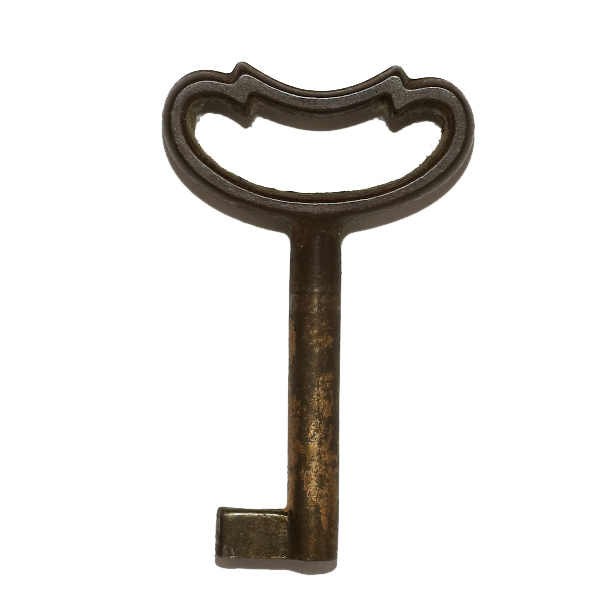 画像1: ドイツ アンティークキー デザインヘッド古い鍵 約5.7cm (1)