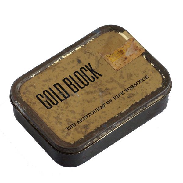 イギリス アンティーク缶 GOLD BLOCK タバコ缶 |英国アンティーク雑貨通販専門店なららん