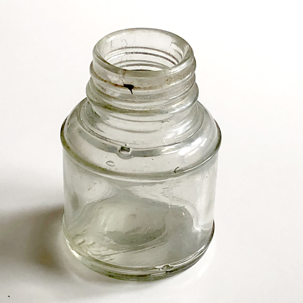 画像1: アメリカ ヴィンテージ ガラス インク瓶  丸型 CARTER'S(約 高さ6.6cm) (1)