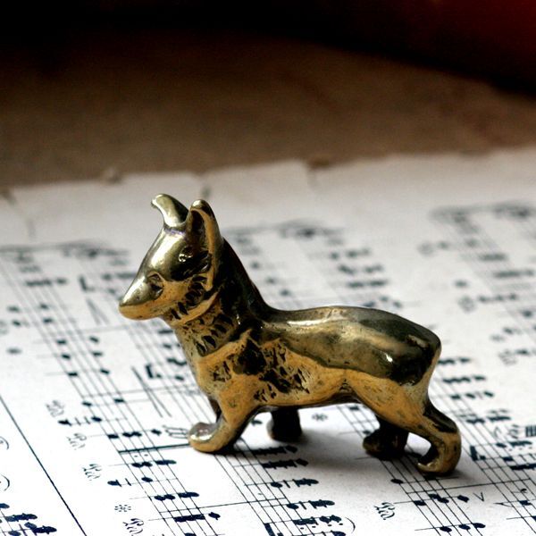 イギリス コーギー犬 真鍮製 置物 オーナメント |英国アンティーク雑貨