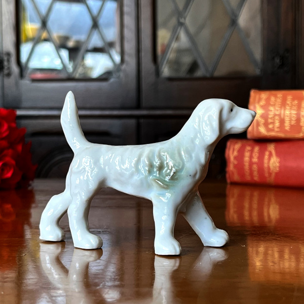 イギリス ヴィンテージ イングリッシュ・セター犬 陶器置物 フィギュ